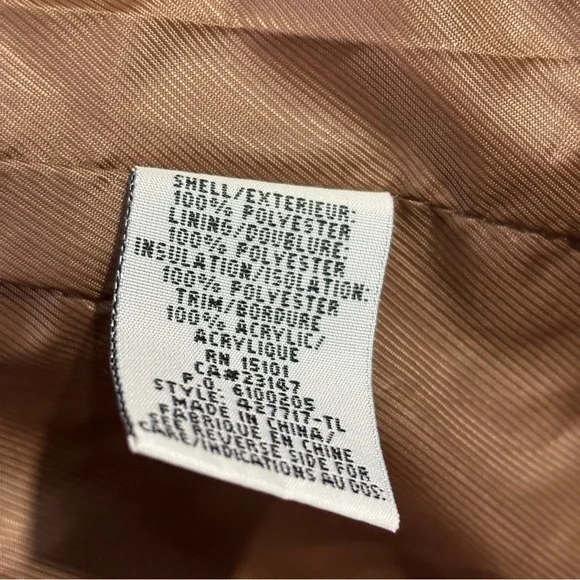 Vtg Brown Quilted Button Up Lightweight Bomber Puffer Jacket Size Large - Picture 8 of 10